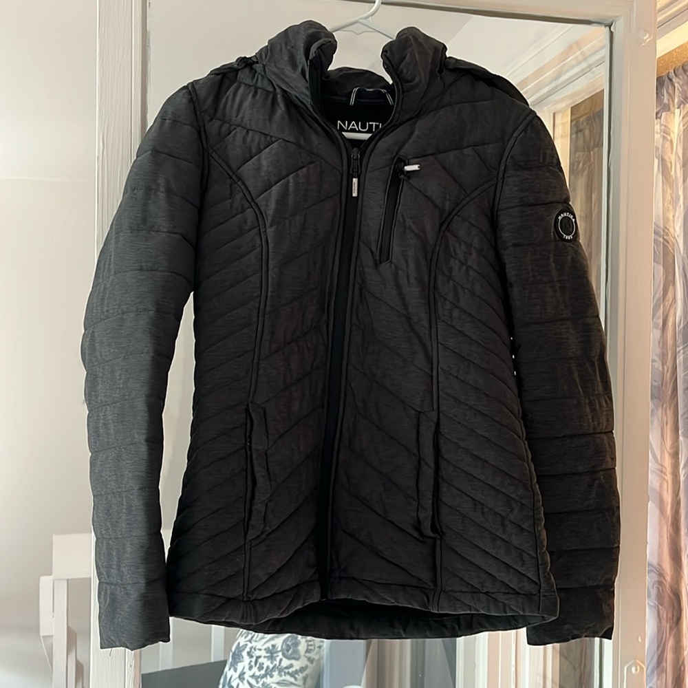 Nautica Women’s Charcoal Packable Puffer Jacket